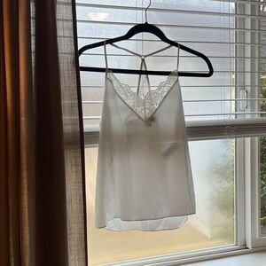 White Lace Trim Cami Top